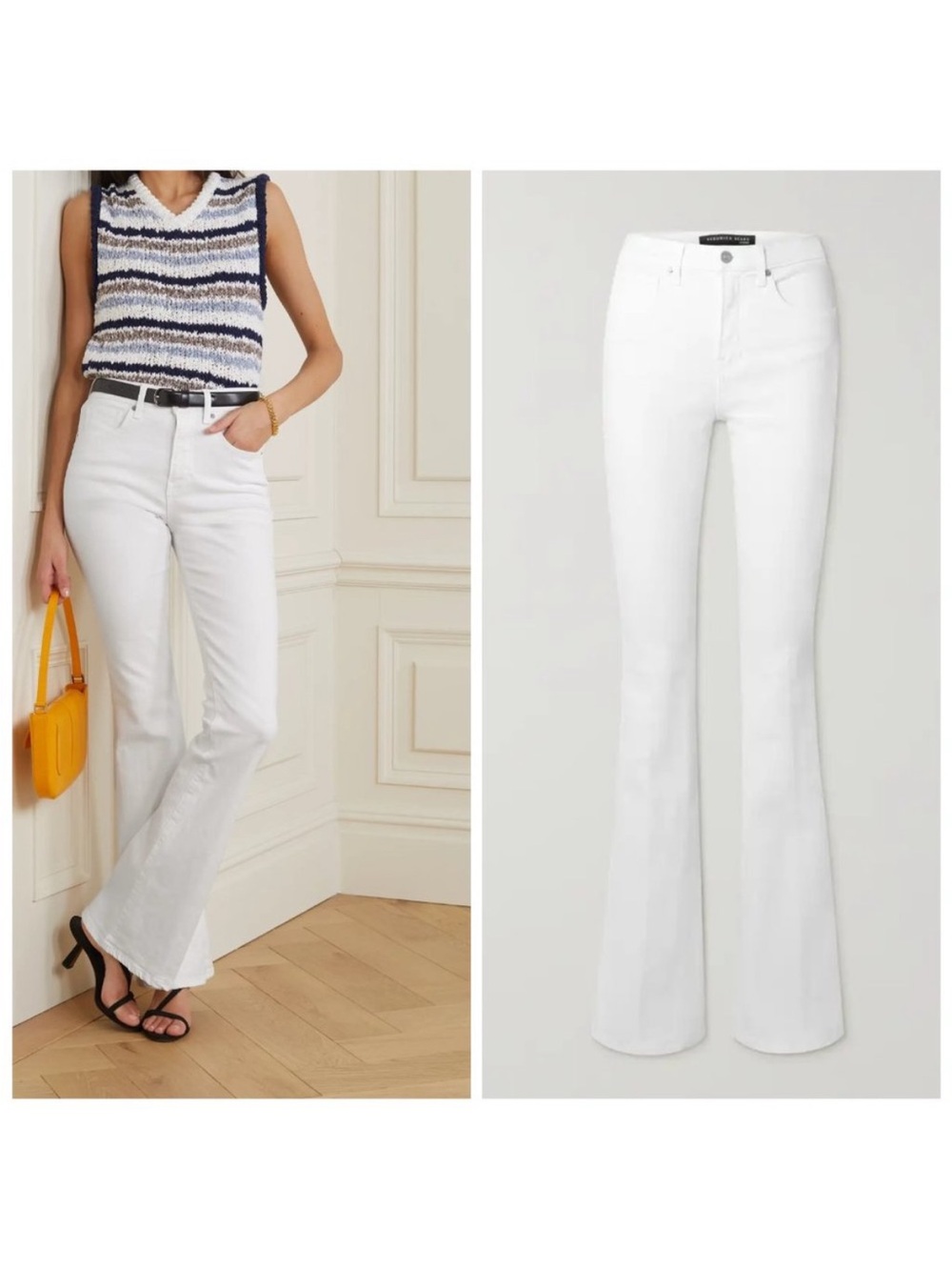 Veronica Beard Beverly Skinny Flare High Rise Jeans Sz 23 EUC White